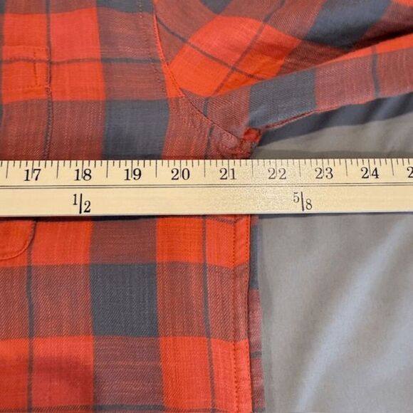 The Normal Brand Men's Button Up Shirt Orange Gray Plaid Light Cotton Medium - Picture 6 of 9